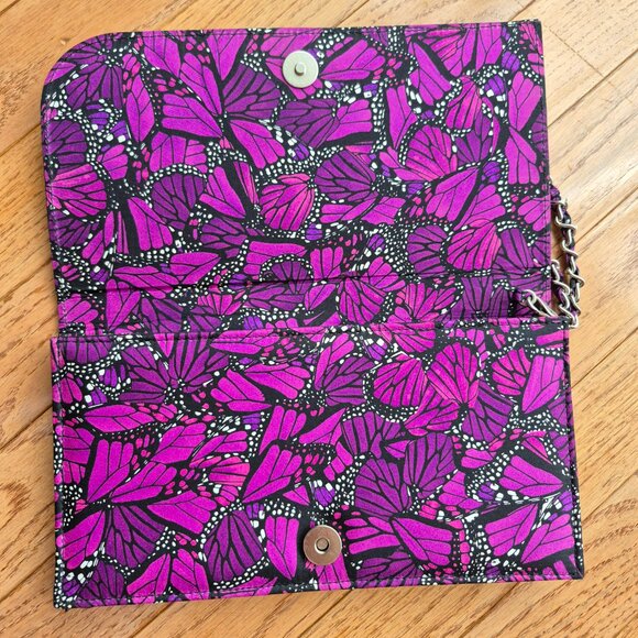 Pineda Covalin Monarch Butterfly Clutch Bag with Removeable Wrist Chain - Picture 3 of 13